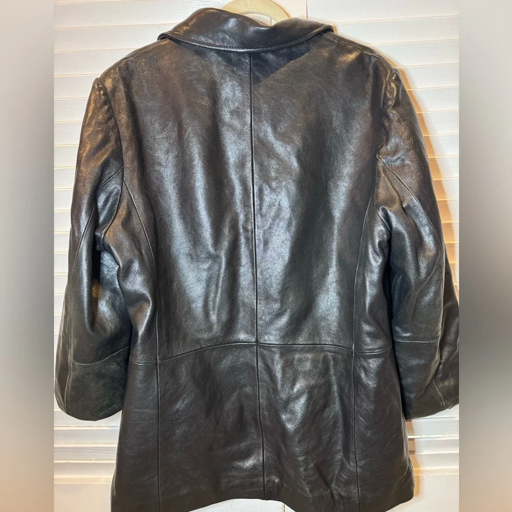SONOMA Genuine Leather Black Car Coat Jacket Women’s Large